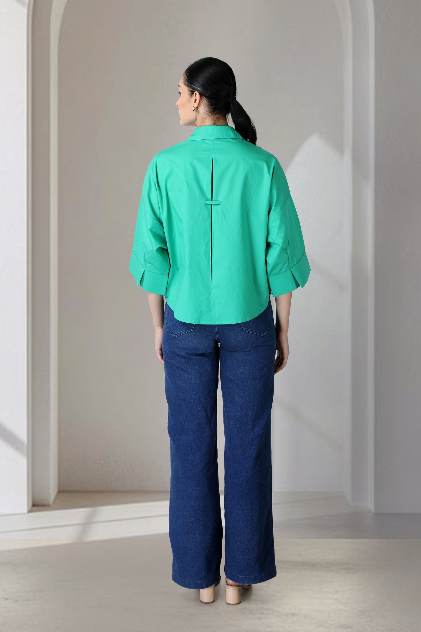 Turquoise Green collar Shirt