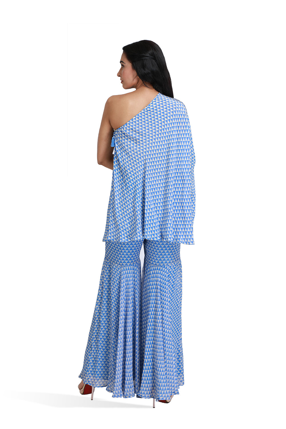 One Shoulder Sharara Set - Set of 2