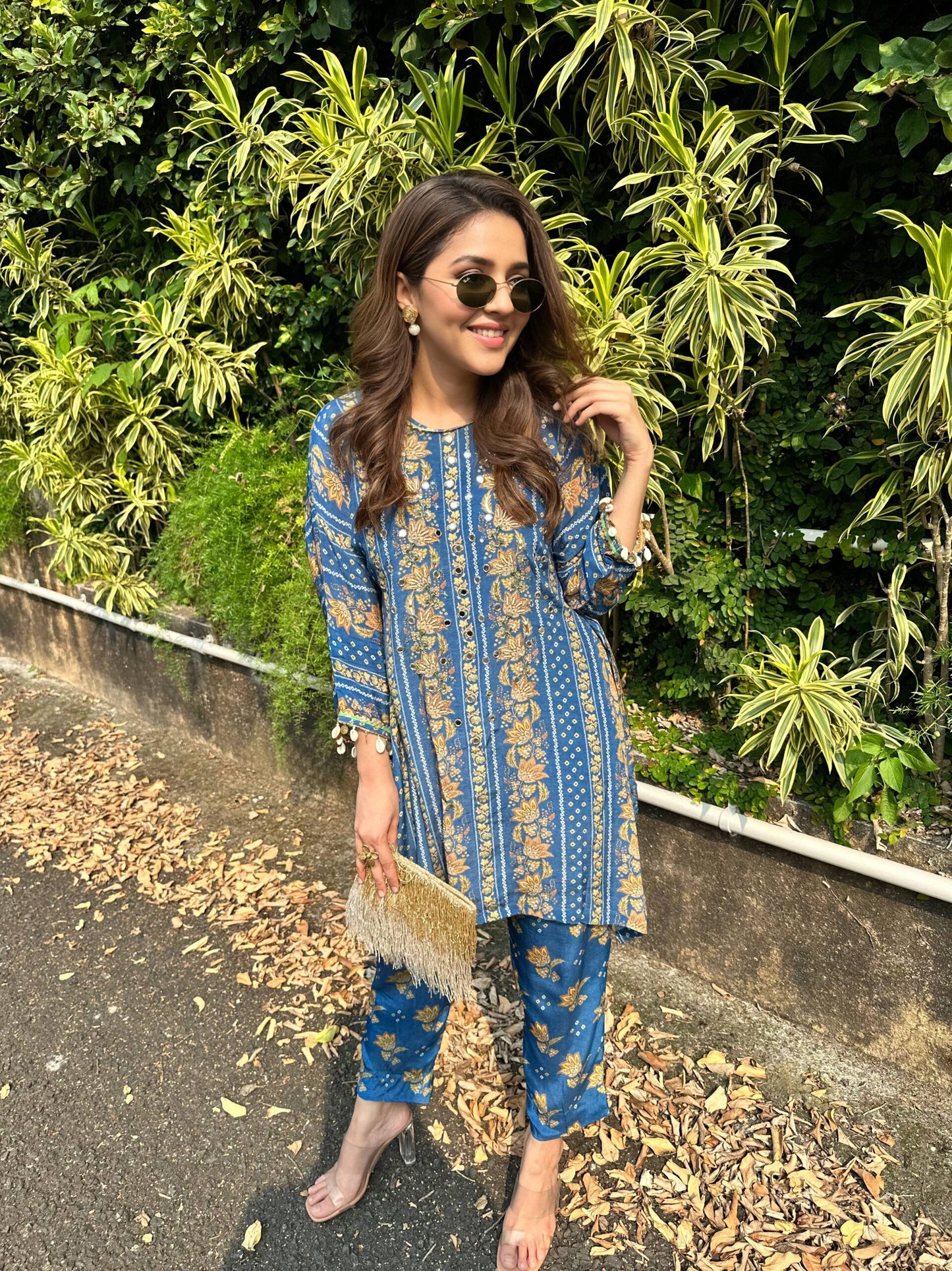 Kaftan Bandhini Kurta Set With Pants - Set of 2