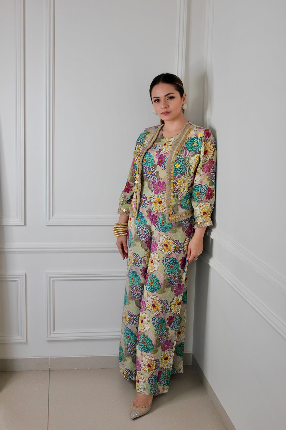 Beige floral Jumpsuit