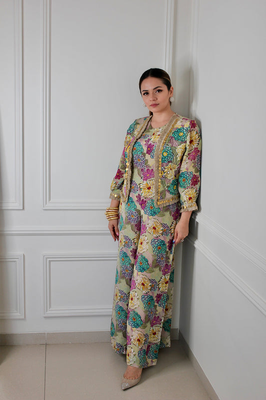 Beige floral Jumpsuit