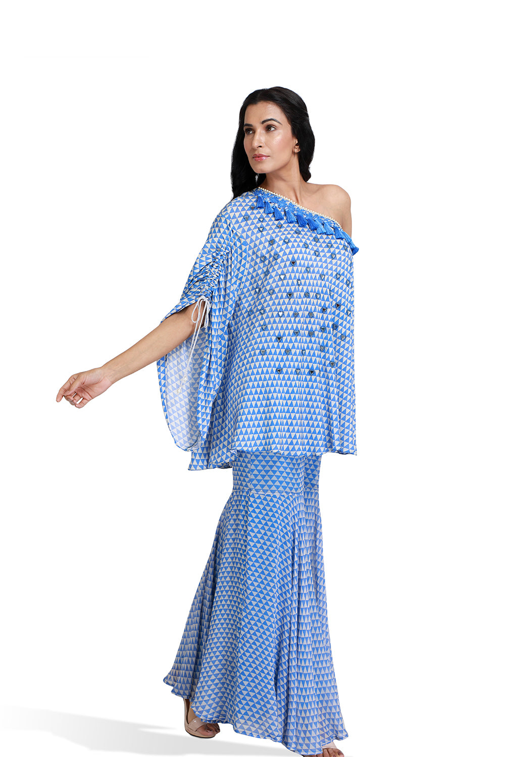 Omera One Shoulder Sharara Set