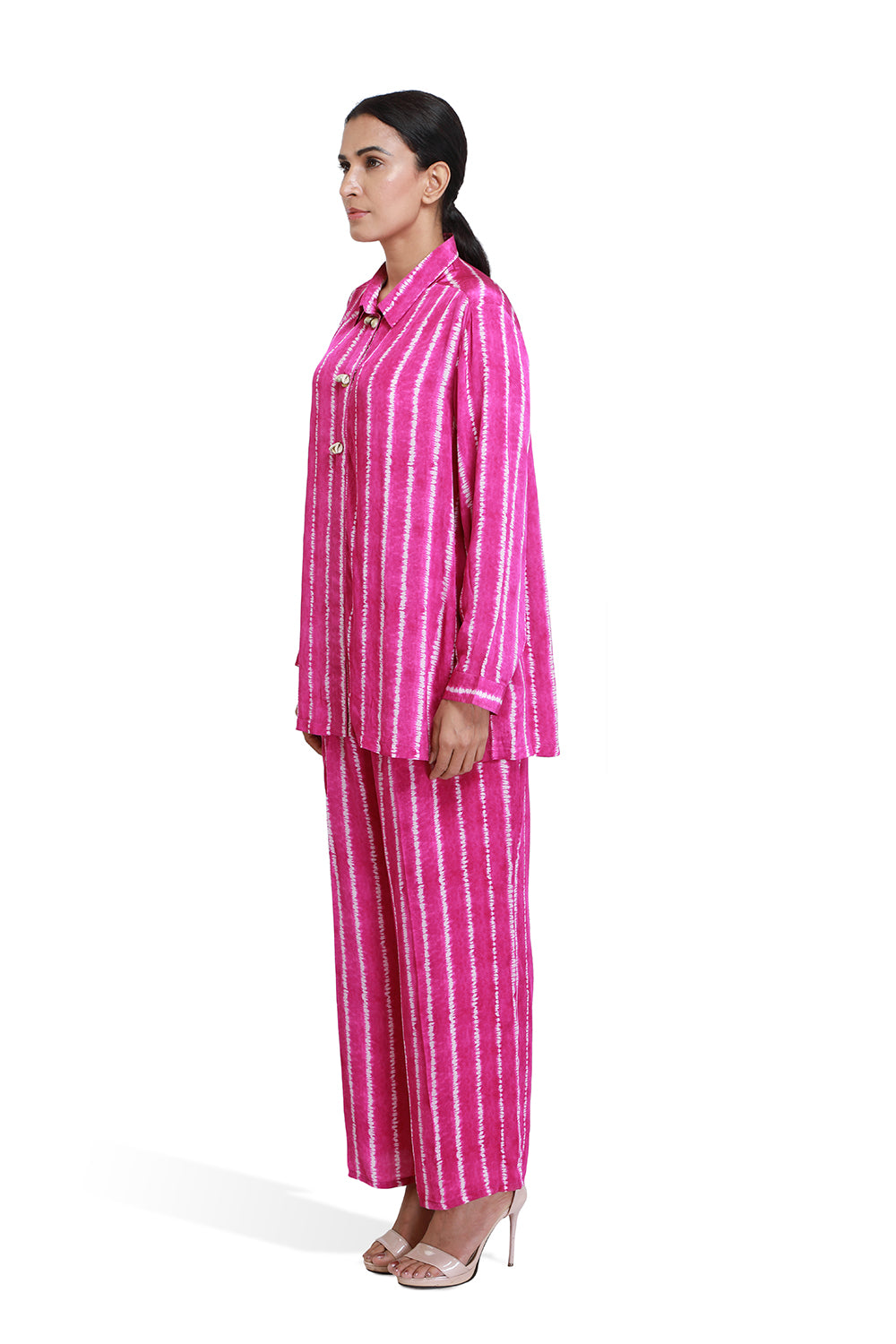 Majenta Lehriya Co-ord Set - Set of 2