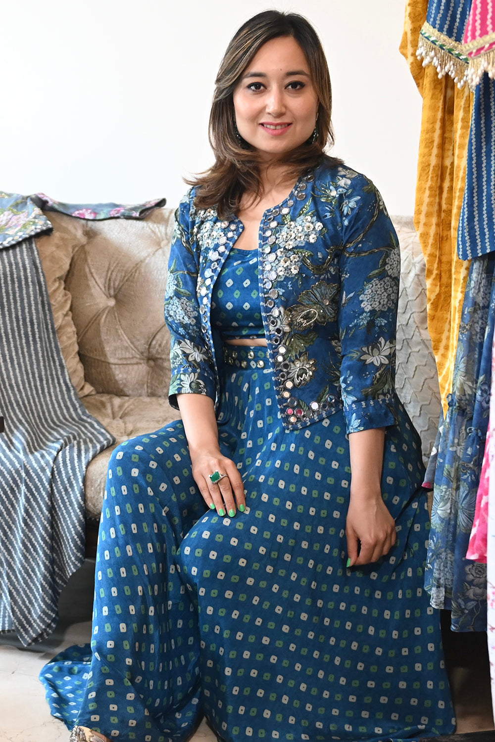 Neraya Bandhini Bustier Set with Jacket