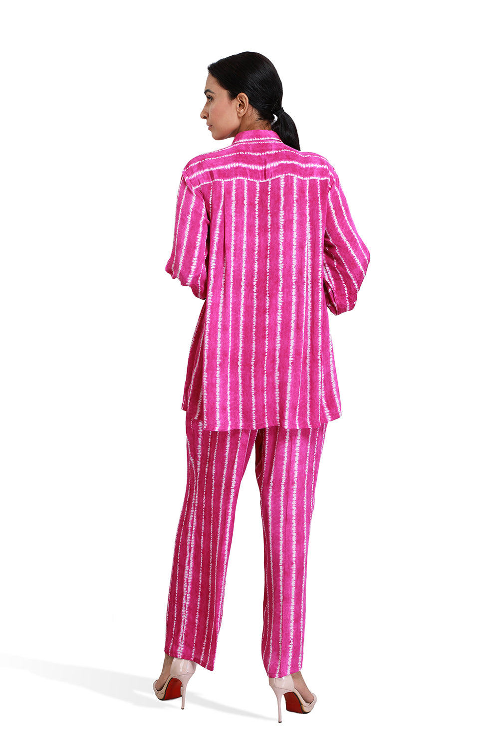 Majenta Lehriya Co-ord Set - Set of 2