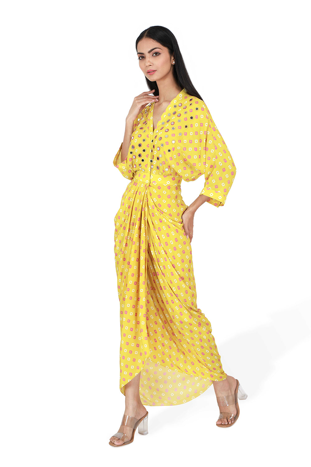 Mira Bandhini Draped Dress