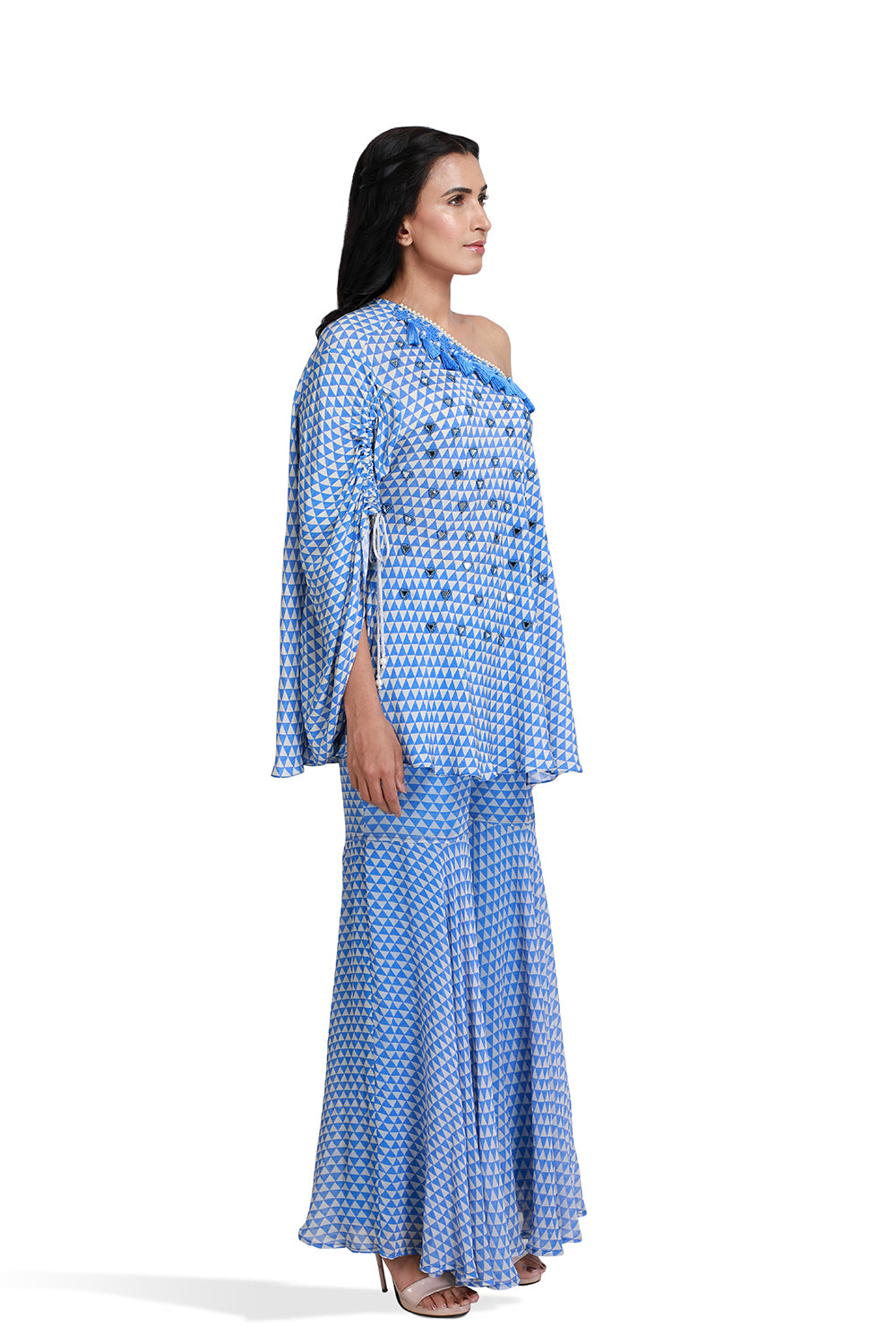 Omera One Shoulder Sharara Set