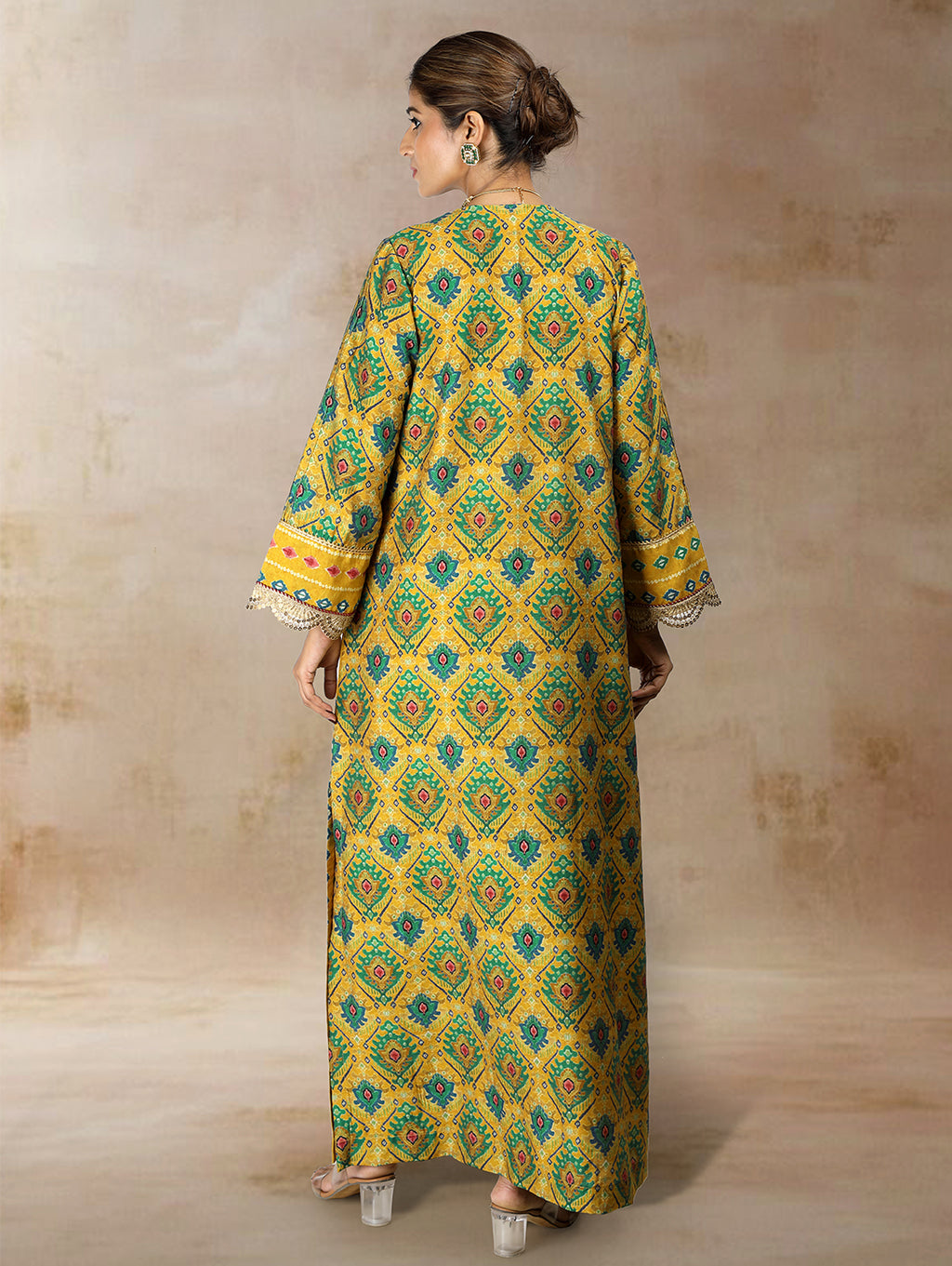 Inaya Ikat Bandhini Kaftan Dress