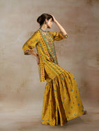 Raiza Ikat Bandhini Peplum Sharara Set