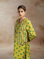 Nazia Bandhini Jacket Co-ord Set in Green