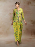 Vidhi Embroidered Jacket Set with Draped Skirt
