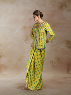 Vidhi Embroidered Jacket Set with Draped Skirt