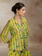 Vidhi Embroidered Jacket Set with Draped Skirt