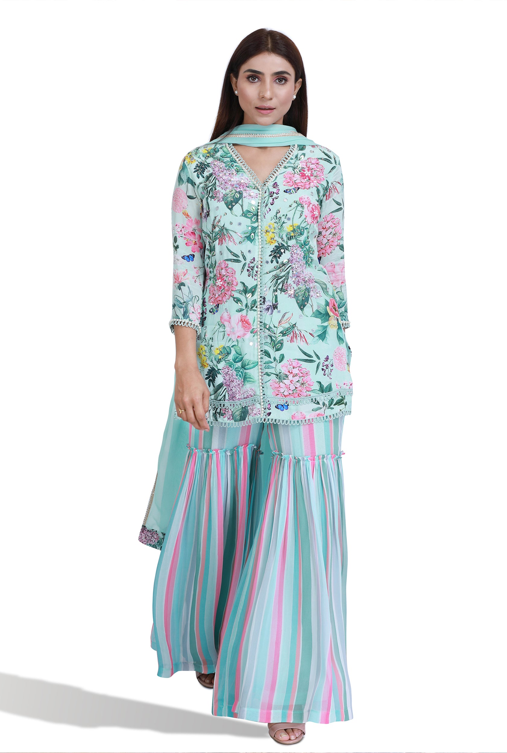 Mirel Embroidered Sharara Set