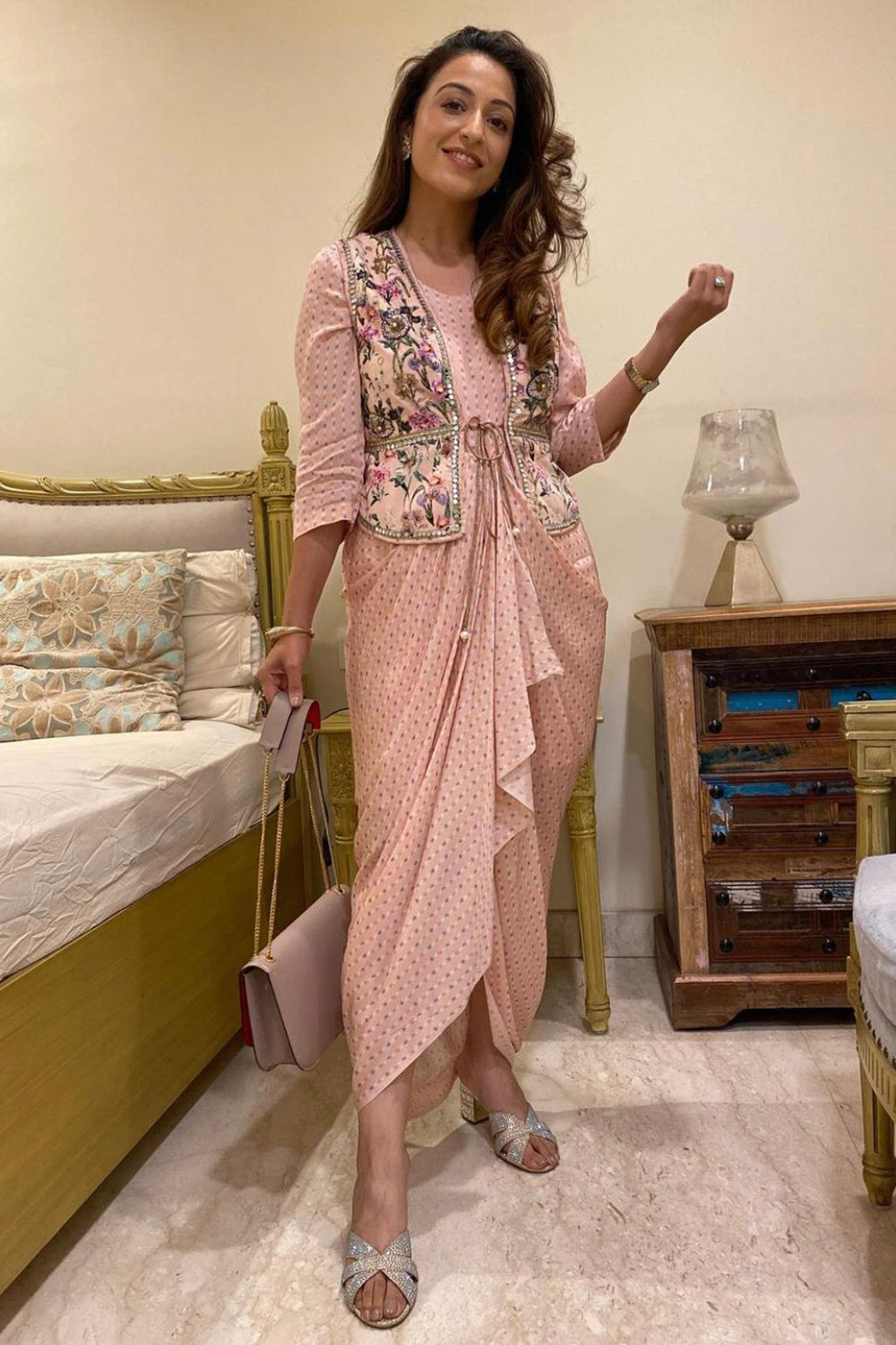 Sia Bandhini Draped Dress