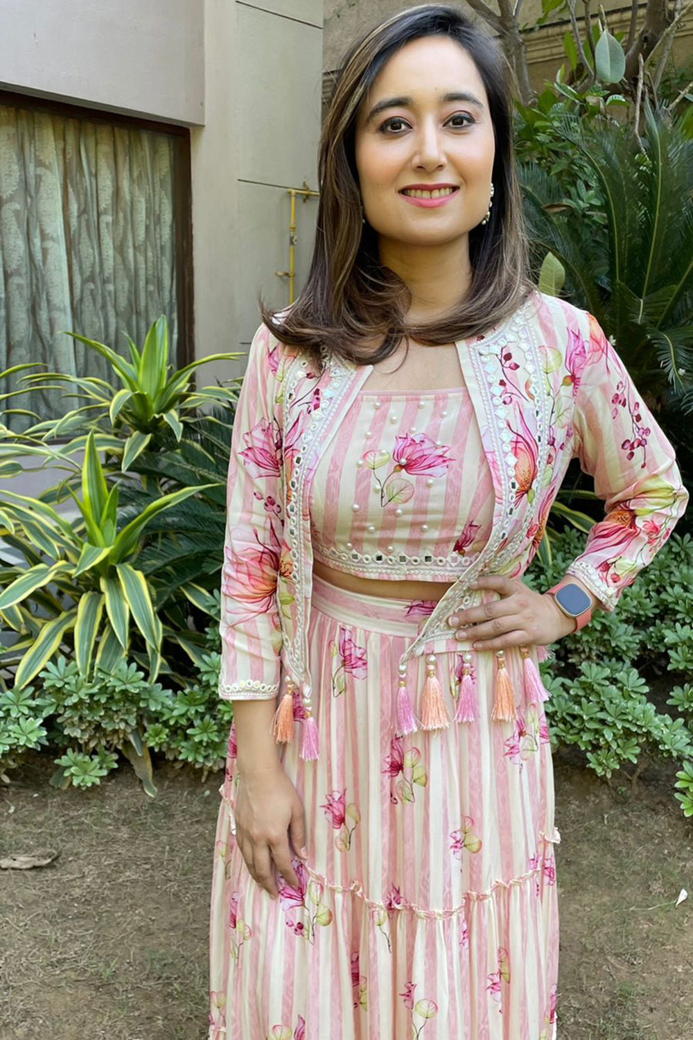 Sarela Bustier Skirt Set with Jacket