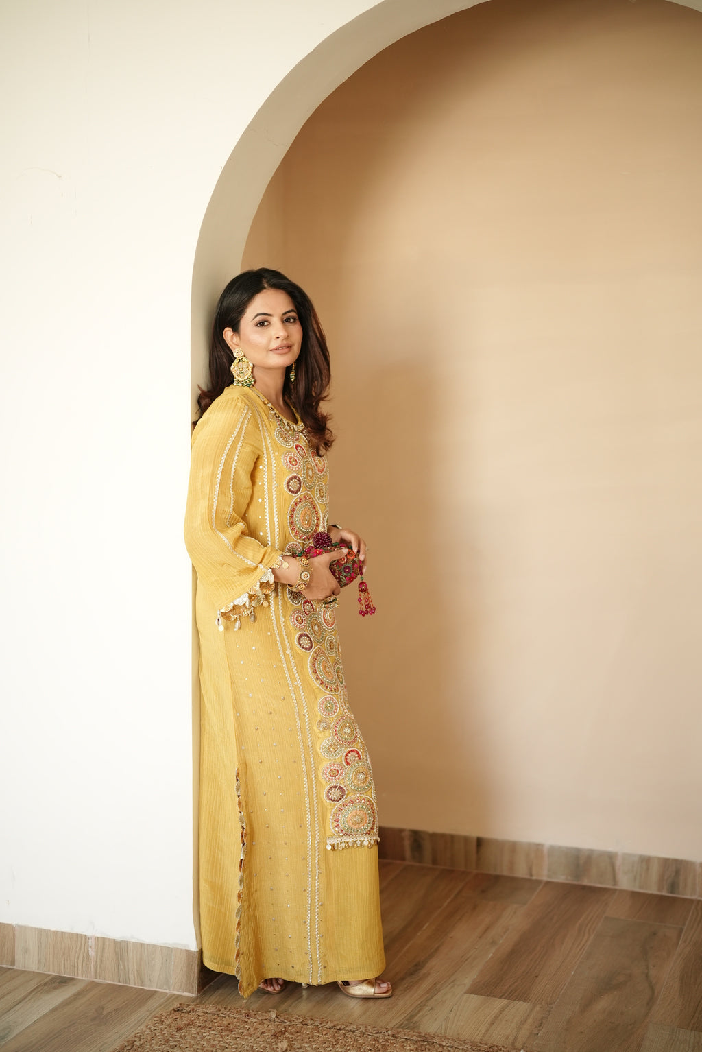 Kavya Zari Tissue Kaftan Dress
