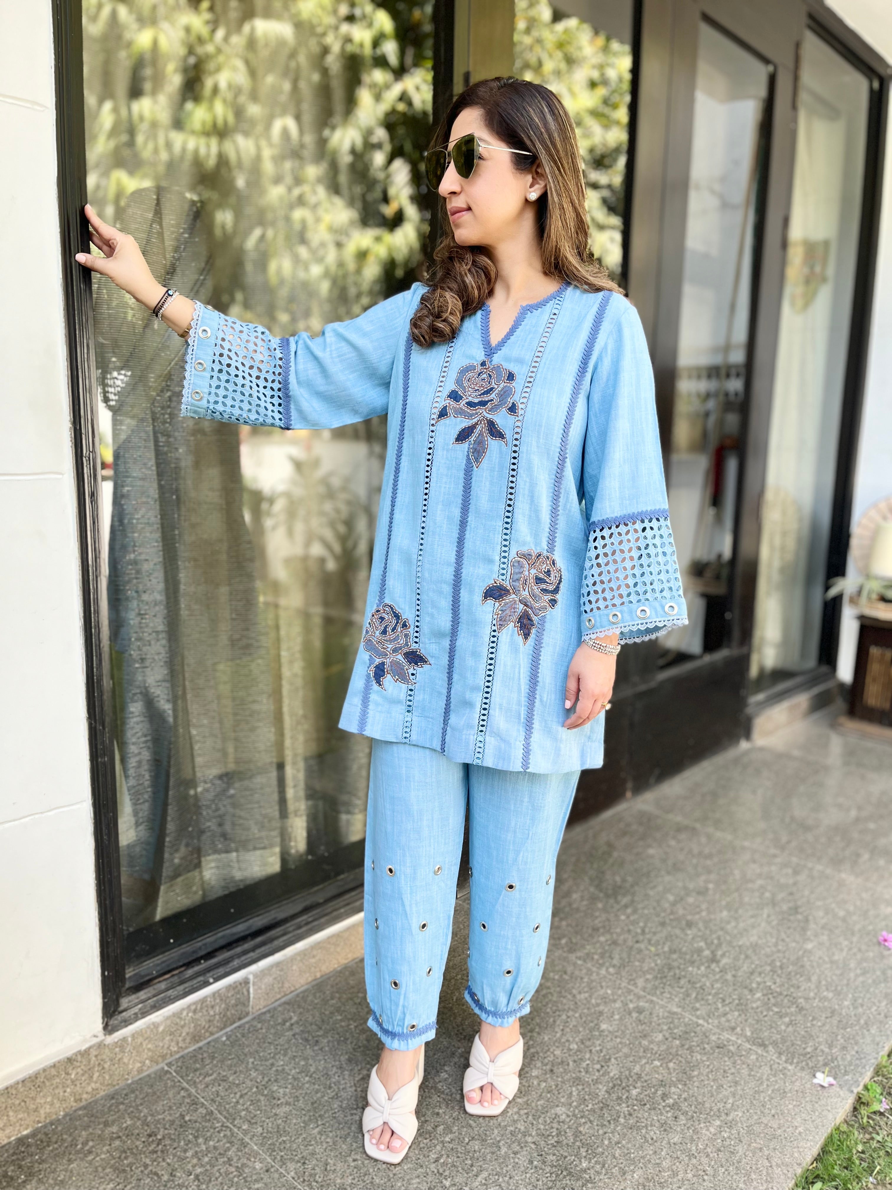 Vedika Linen Kurta Set