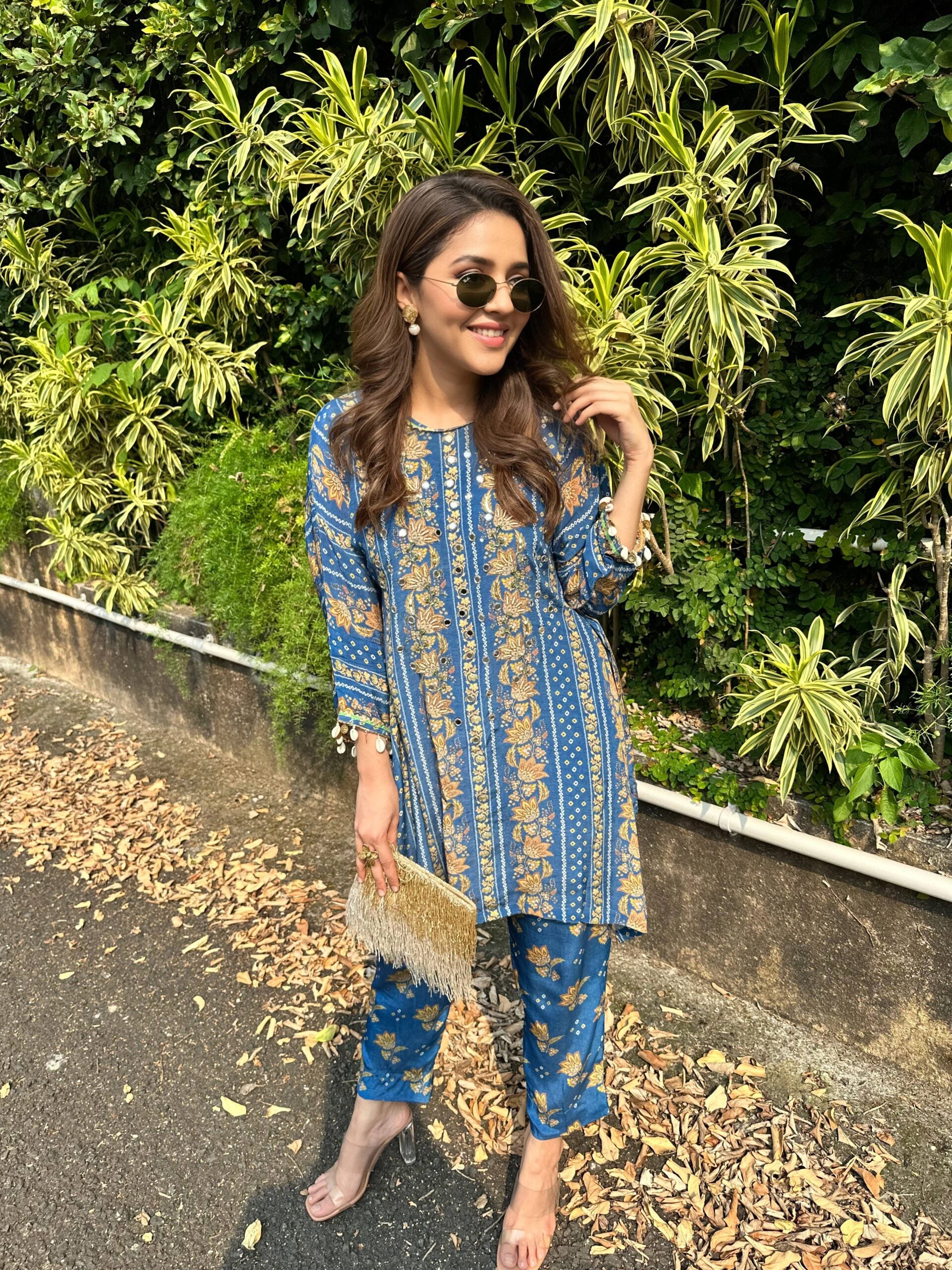 Riya Bandhini Kaftan Kurta Set