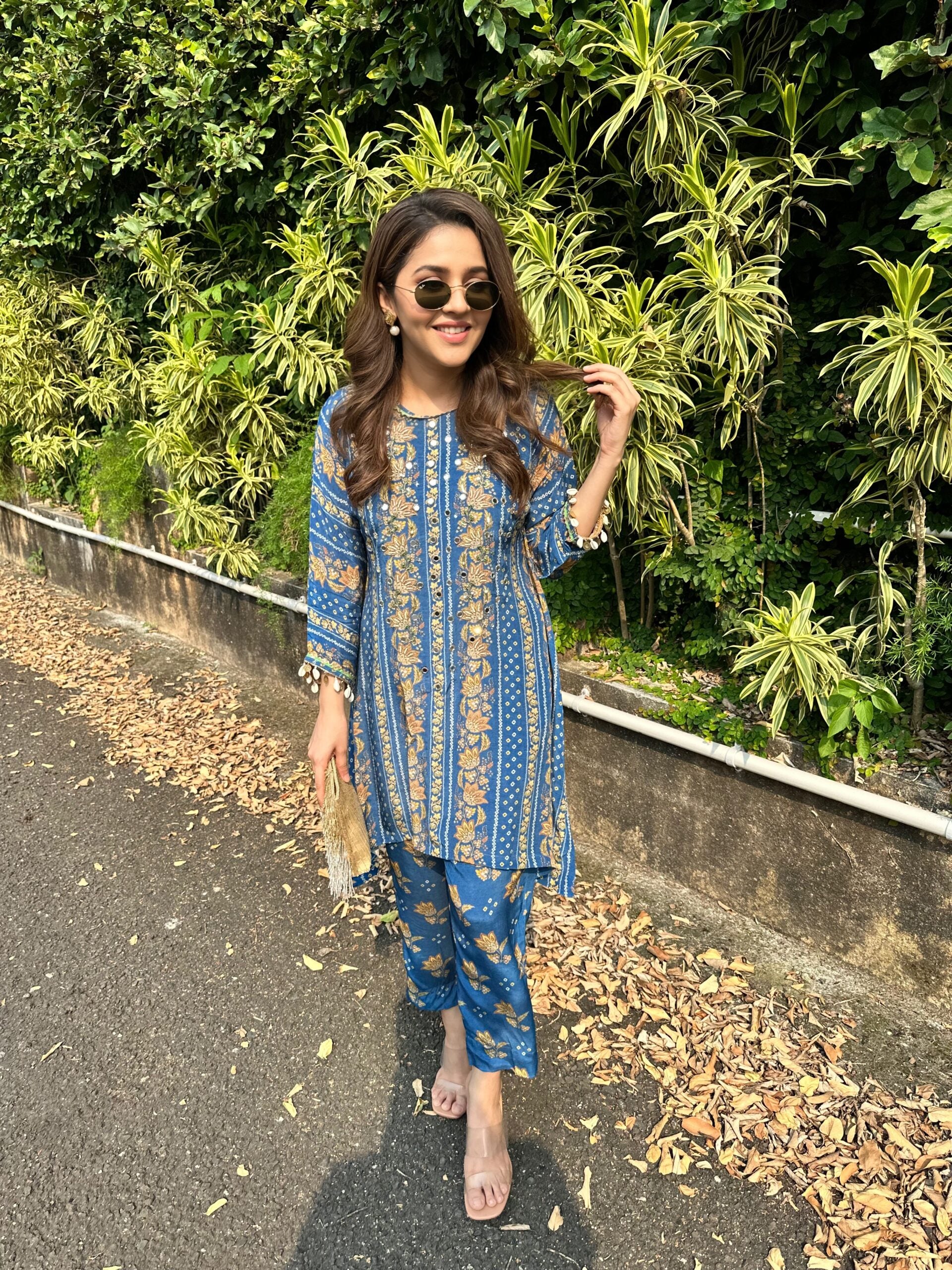 Riya Bandhini Kaftan Kurta Set