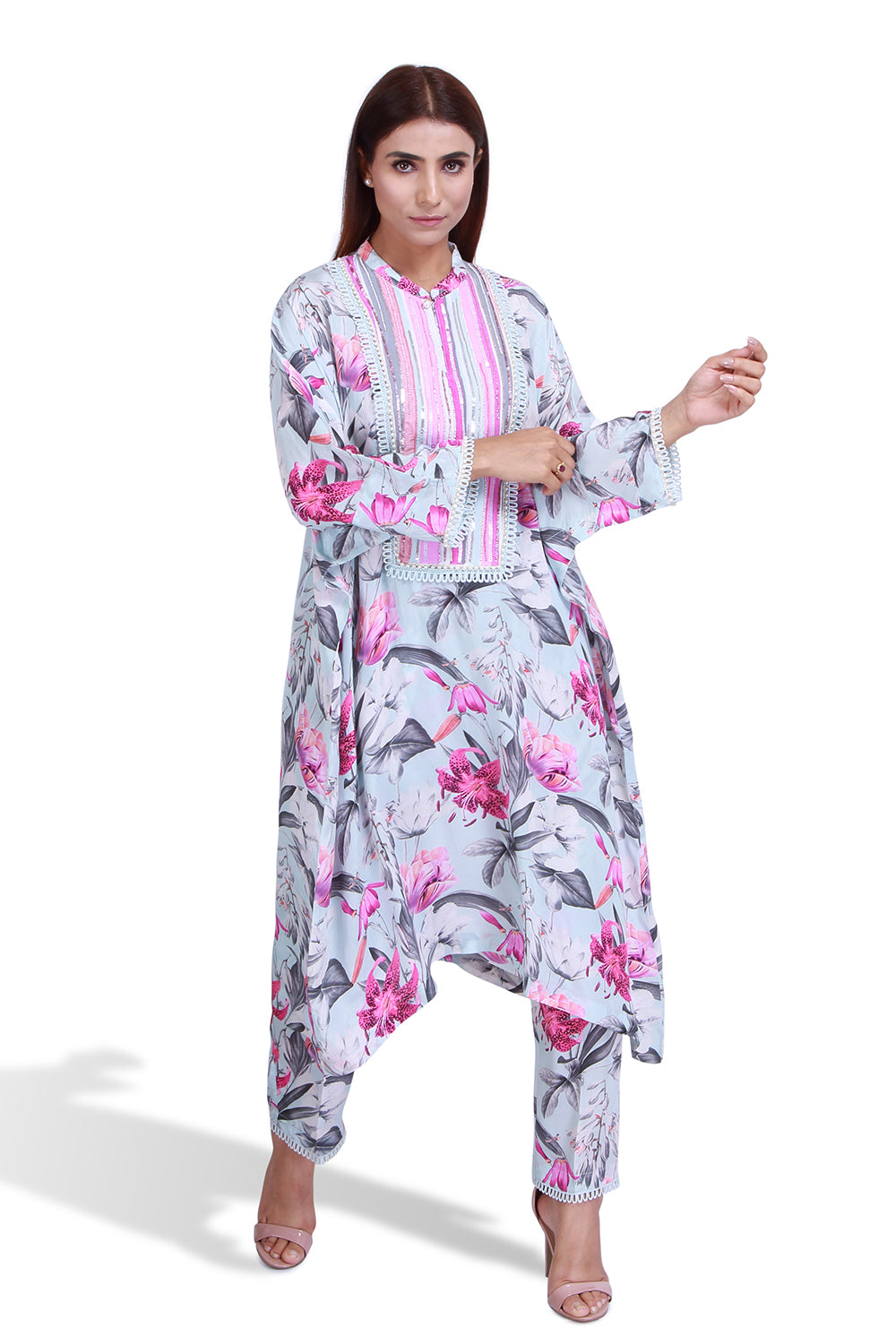 Elina Printed Kaftan Kurta Set