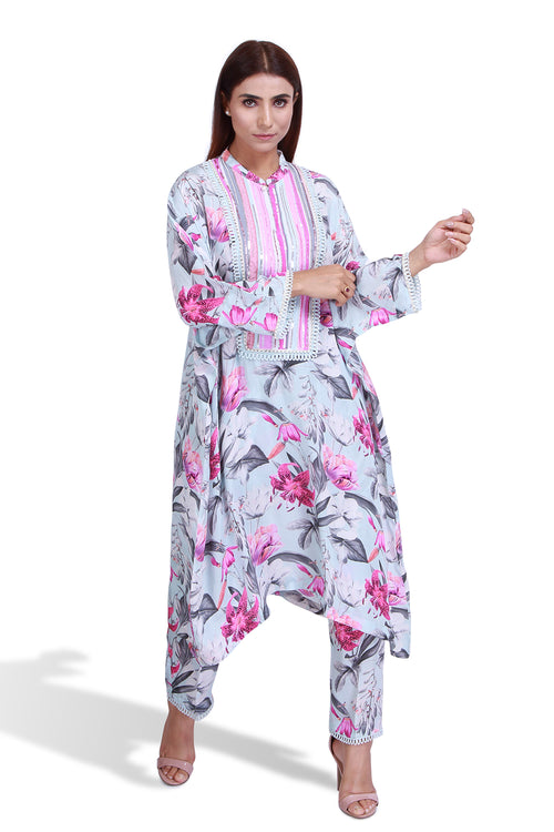 Elina Printed Kaftan Kurta Set