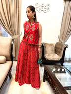 Khushi Ikat Bandhini Jacket Set with Kalidar Pants
