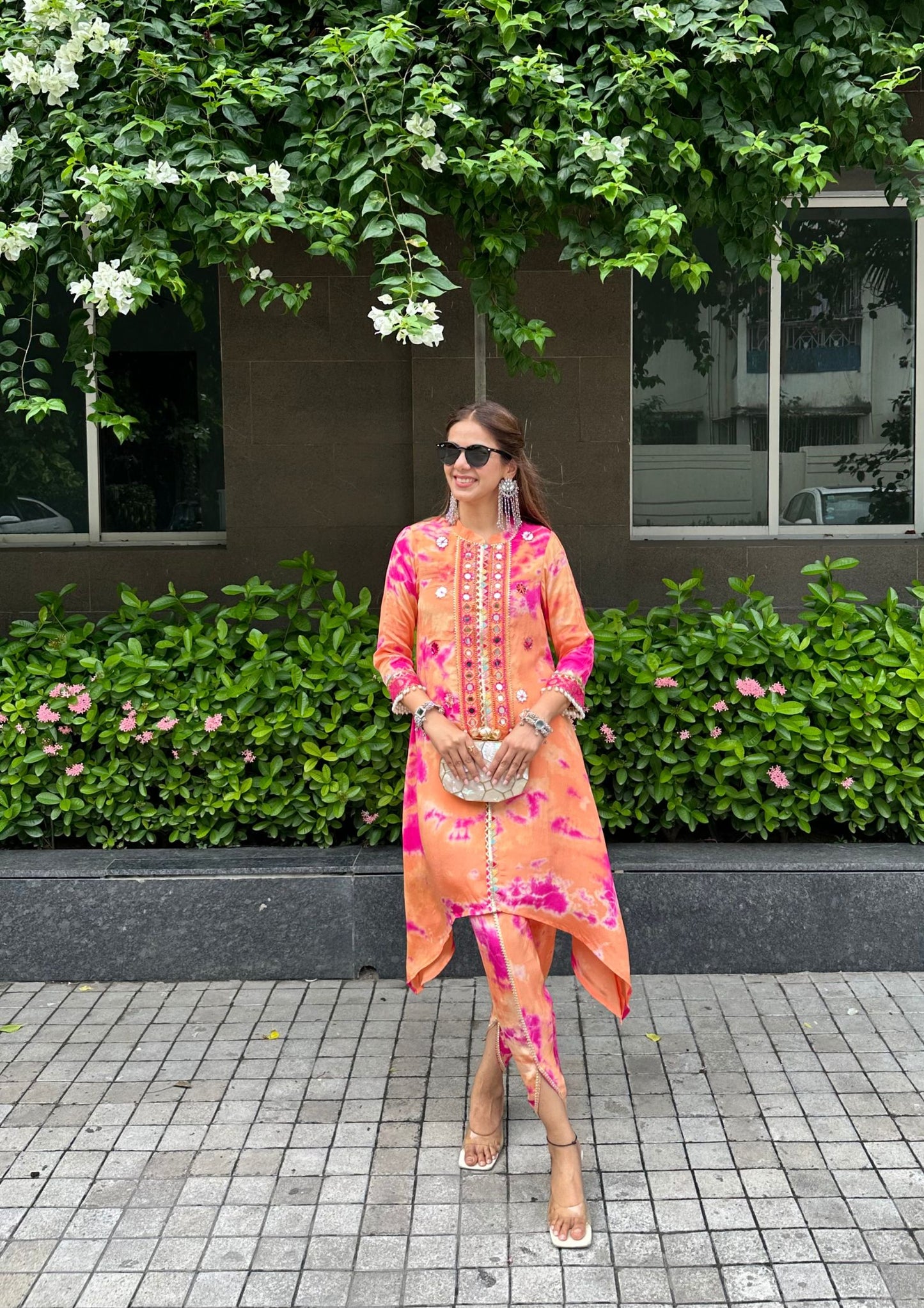 ORANGE & PINK KURTA PANTS SETS