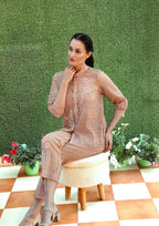 Naina Cotton Cutwork Co-ord Set in Mocha