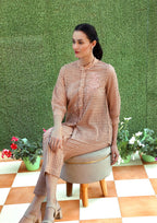 Naina Cotton Cutwork Co-ord Set in Mocha