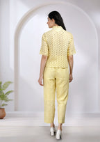 Meera Cotton Cutwork Co-ord Set in Yellow