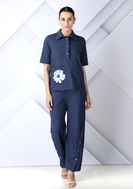 Blue Denim Coord Set