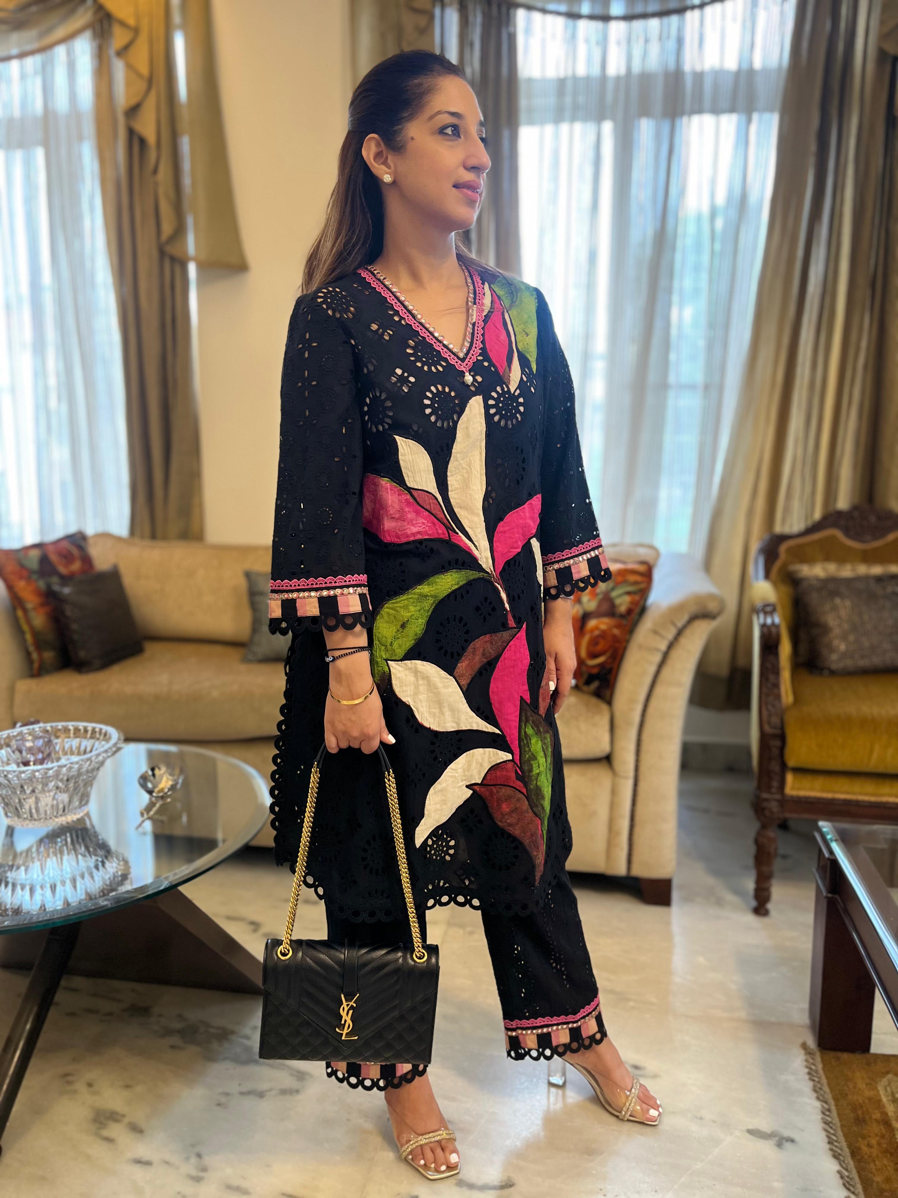 Asha Cotton Cutwork Kurta with Patchwork